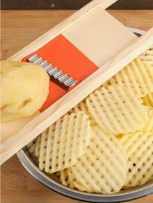1pc Potato Slicer Crinkle Cutter Potato Net Flower Knife Corrugated Cutter Wave Knife Random Color - Multicolor - View 3