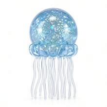 1pc Jellyfish Squishy Soft Rubber Toy, Glitter Jellyfish Squeeze Toy, Soft Slow Rebound Sensory Stress Relief Fingertip Toy, Anxiety Relief, Cute Handheld Toy, Suitable For All Ages, Blue Color, Perfect For Birthday, Christmas, Halloween And Easter Holiday Gifts - Multicolor - View 15