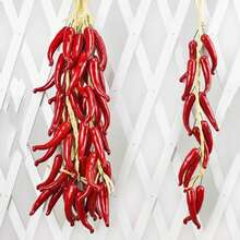 Artificial Vegetable & Fruit Crop Hanging Garland, Realistic Ginger, Corn, Sweet Potato, Red & Green Chili, Garlic, Peanut, Potato Assortment, Customizable Farm Harvest Scene Decor, Halloween & Autumn Home Decoration Props - Multicolor - View 4