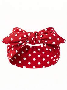 3pcs Polka Dot Bow Headbands, Women's Vintage Knotted Rabbit Ear Hairbands, Cute Elastic Hair Accessories, Hair Knots, Tropical Style Headbands - Multicolor - View 5