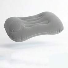 1pc Multifunctional Inflatable Pillow For Travel, Home, Work, And Camping Foldable And Portable Press Type Neck Pillow For Comfortable Sleep Anywhere - Grey - View 8