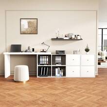 Desk White Made Of Wood For Home Office - 白色 - 查看 2