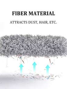 1pc 140cm Feather Duster For Home Dusting, Ceiling Cleaning, Electrostatic Dust Adsorption, Spring Cleaning, Extendable Telescopic Duster - Grey - View 3
