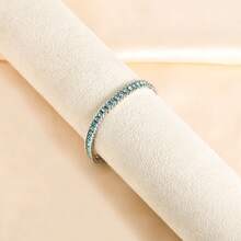 1PC Cross-Border European And American Luxury Style Stainless Steel Artificial Zirconia Single Row Diamond Chain Necklace, Multiple Colors Available, Unisex, Handmade Cut, Subject To Actual Product - Pink [Silver] - View 13