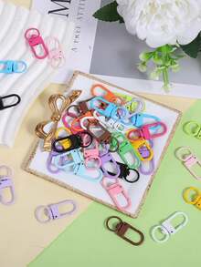 1/10/20/50pcs Alloy Rotating Keychain Hook, Alloy Rotating Lobster Clasp Keychain - Multi-Functional Spring Clip Key Ring, Suitable For Handbags And Accessories - Multicolor - View 4