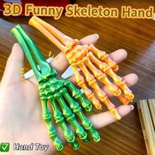 1pc-2026 New 3D Printed Skeleton Hand Prank Toy Jointed Movable Halloween Wolf Claw Halloween Gift Perfect Gift-Fun Gift-Birthday Gift-Holiday Gift-Gift - Multicolor - View 4