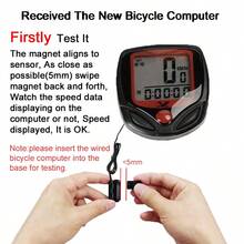 Mountain Bike Speedometer, Bicycle Computer, Bike Speedometer, Speedometer, 15 Functions, Cycling Equipment - 黑色 - 查看 7