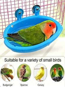 1pc Bird Bath For Parrot Cage - Hanging Bird Bath Tub, Parrot Bath Box, Bird Cage Accessories Bathing Supplies, Portable Parrot Bath Basin - Bath - View 4