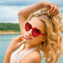 6/12/18 Pairs Frameless Heart-Shaped Glasses, Multiple Transparent Candy Colors, Suitable For Pool, Beach, Summer, Birthday, Christmas And Other Party Supplies - Glasses - View 10