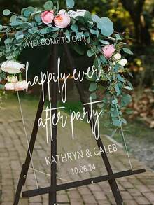 Photo Wedding Welcome Sign, Wedding Rehearsal Sign, Modern Wedding Sign, Acrylic Welcome Sign, Wedding Photo Sign, Welcome To Our Wedding - Multicolor - View 3