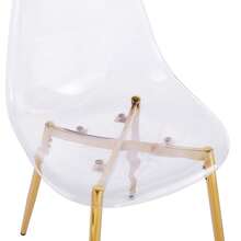 Glam Gold Acrylic Dining Chairs - 4 Piece Set - Golden - View 11