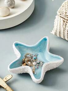 1pc Starfish & Seashell Jewelry Tray And Key Bowl, Jewelry Storage Tray, Suitable For Home Living Room And Dining Room Tabletop Decor, Film And Television Shooting Props, Perfect Valentine's Day Gift - Multicolor 2 - View 6