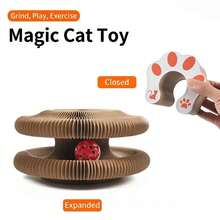 A Foldable Claw Grinding Tool, A Cat Toy In The Style Of A Portable Accordion, With A Bell Bag Made Of Interactive Cardboard, Durable And Suitable For Claws, Is An Ideal Choice For Cats To Have Fun Playing. - Multicolor - View 1