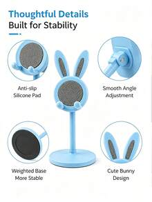 Cartoon Rabbit Universal Phone Stand, Adjustable Extendable Height-Adjustable Desktop Slouchy Phone Holder, Portable For Students Learning, Office, Bedroom, Watching And Decoration - Multicolor - View 5