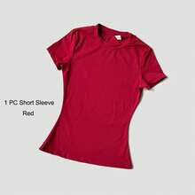 Women's Sports Yoga Set Seamless Knitted Fitness Gym Clothes Sportswear Short Sleeve Crop Top Tracksuits Gym Short Leggings - Pink - View 13