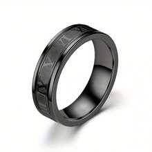 Vintage Roman Numeral Stainless Steel Couple Rings, 6mm Matte Engraved Clock Band, Silver, Black, Gold 3 Colors Waterproof Hypoallergenic Titanium Wedding Commitment Rings, Minimalist Punk Jewelry Gift For Men And Women Daily Wear - Multicolor - View 10