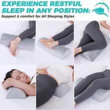Memory Foam Crescent-Shaped Leg Support Pillow And Ergonomic Neck Cushion, Orthopedic Side-Sleeping Leg Elevation Pillow With Removable Washable Cover, Relieves Body Pressure, Suitable For Home Rest, Beauty Salon And Spa Massage Use - Multicolor - View 7