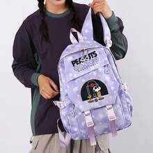 Miniso 3Pcs Purple Tie Dye Star Basketball Peanuts Snoopy Backpack Set, Rucksack With Thermal Lunch Bag & Pencil Case For Travel Picnic Outdoor - Mauve Purple - View 3