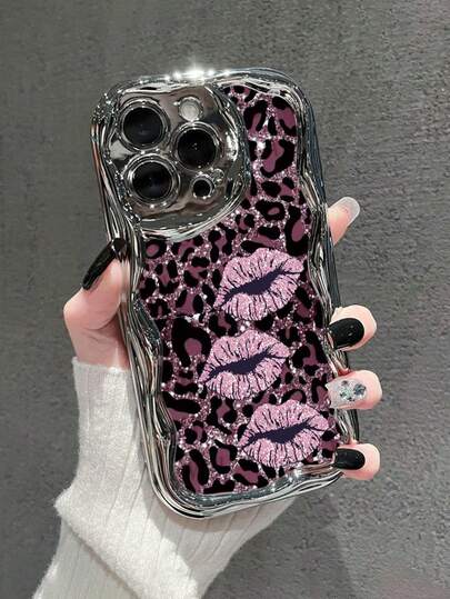 Coque souple pour femme avec impression plate Lip Art, texture crème électroplaquée, antichoc, épaisse, style mignon et mode, compatible avec IP17/IP17PROMAX/iPhone16/iPhone16pro/iPhone16promax/iPhone15/XR/7p8p/P12promax/P13promax/P14PROMAX/P13/P14/P11/P12/P14/XS/S/XSMAX/78GES2, étui de protection pour téléphone