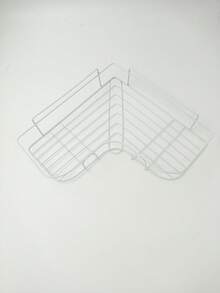 1pc Stainless Steel Suction Cup Shower Caddy, Bathroom Shower Rack, Toilet Storage Organizer - White - View 9