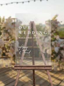 Photo Wedding Welcome Sign, Wedding Rehearsal Sign, Modern Wedding Sign, Acrylic Welcome Sign, Wedding Photo Sign, Welcome To Our Wedding - Multicolor - View 4