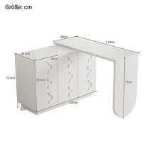 Rotating L Shaped Desk - White Office Shelf 110cm - White - View 2