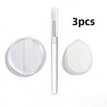 1/3pcs Silicone Makeup Tools, Foundation Puff, Concealer Puff And Brush, Elastic, Easy To Clean, Perfect For Beginners, Especially For Oil Control In Summer. Essential For Makeup Lovers - Multicolor - View 12