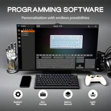 AULA F75 Wired Mechanical Keyboard RGB Backlight Gasket Soft Typing PBT Keycap Compact 80 Keys Gaming Keyboard With Volume Knob - View 9