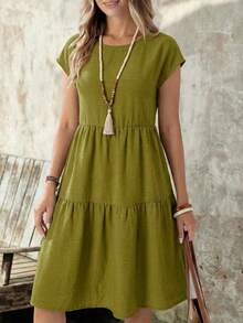Women Midi Dresses - Silver - View 3
