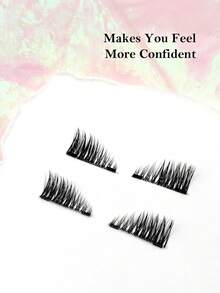 Sibeuna 1 Pair Half Lash Magnetic False Eyelashes, Magnetic Half Eye False Eyelashes, Natural Thick Magnetic Eyelashes, Transparent Lash Stem - Reusable Portable Magnetic Eyelashes, Suitable For Beginners - Natural Short Lashes - View 8