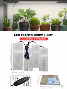 aiinnew 室內園藝 LED 植物生長燈 USB 供電 1-4 入組,適用於櫥櫃下與層架下,種子發芽、蔬菜,全光譜 LED 技術,專為盆栽與盆景設計,附定時器,超薄設計 - 白色 - 查看 13