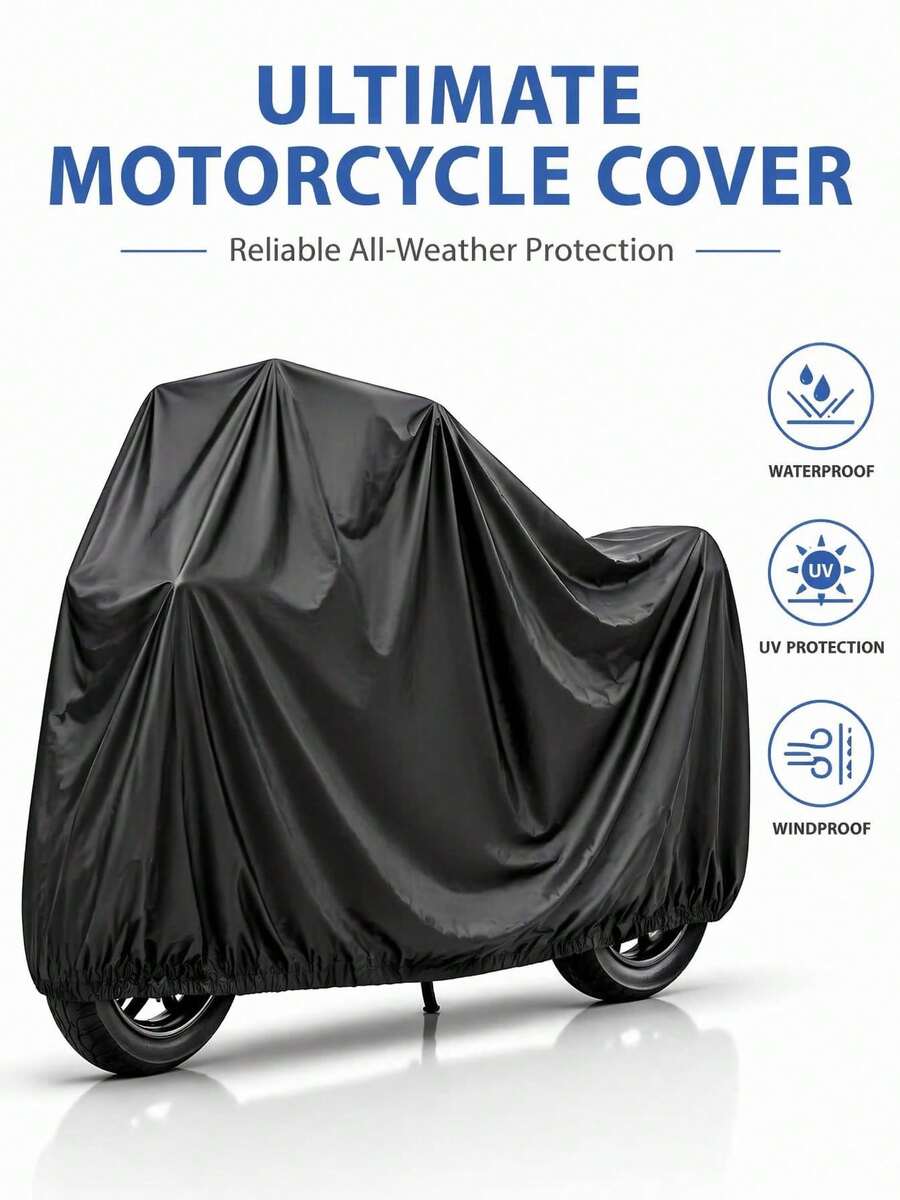 1pc Heavy Duty PEVA Vehicle Cover Waterproof UV Resistant Snowproof Breathable Universal Protective Cover For Motorcycles Bicycles Electric Scooters Rain Sun Protection Reflective - Multicolor - View 1