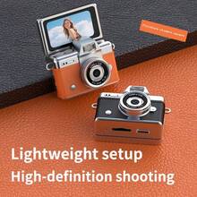 Vintage Roller Flip Screen Portable Camera, High Definition CCD Digital Camera With Lanyard, Suitable For Students And On-The-Go Photo/Video Recording, 200mAH - View 5