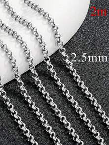 1 Meter Stainless Steel 18K Gold-Plated 2/2.5/3mm Breloque Round Pearl Chain Necklace Bracelet DIY Jewelry Making Supplies - Chain - View 9