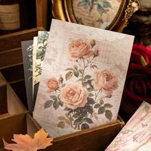 Moonfall Vintage Book Rose Pattern Gold Foil Colored Page A6 Notebook European Retro Luxurious Hardcover Journal - 1 Set - View 10