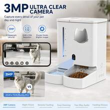 Automatic Cat Feeder With Camera 2K HD Video And36Cups/8.5L & Gravity Water2-In-1 Set Large Capacity 5LFood Feeder 3.5L Water Fountain For CatsPets Small DogsPuppies Kittens Summervibespetlovers - 5L - View 3