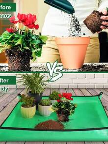 1/4件防水園藝墊,可折疊植物換盆墊,附按扣角,室內外盆栽土壤墊,多肉植物便攜種植工作台,園藝配件,戶外園藝裝飾,居家園藝,陽台,露台,園藝用品 - 加厚升級款 - 查看 11