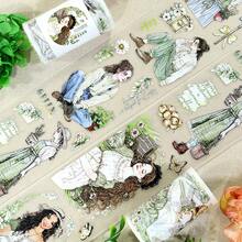 2m/Roll Pre-Cut Autumn Coffee Lady PET Washi Tape Maple Leaf Coffee Bean Transparent Stickers Decorative Adhesive Tape For Diary Scrapbooking Journal Stationery 100cm Loop - 2M - View 15