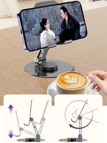 720° Rotatable Foldable Metal Phone Stand, Cute Hollow Animal Cutout Design Adjustable Desktop Phone Holder, Portable Universal Smartphone Stand, Suitable For Office, Bedroom, Video Streaming And Video Calls - Multicolor - View 7