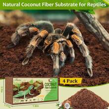 Riare 2 Pack Natural Coconut Fiber Substrate For Reptile- Premium Compressed Coconut Husk Terrarium Bedding For Reptile, Tortoise, Frogs, Snakes Hermit Crabs, Burrowing Animals - 4 Pack - View 2
