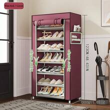 Red Dust-Proof Shoe Rack, Multi-Layer Minimalist Freestanding Shoe Storage Rack, Easy Assembly Space-Saving Storage Shelf, Suitable For Dorms And Homes, 6/8/10 Layers Optional (Can Hold 15-27 Pairs Of Shoes) - Red - View 16