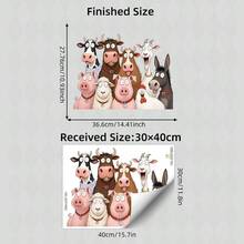 1/3 張卡通農場動物窗貼靜電貼紙，可愛兒童房裝飾，可重複使用玻璃窗貼，適用於嬰兒房、遊戲室、教室 - 彩色 - 查看 4