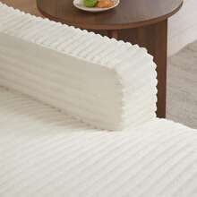 Modern Minimalist Corduroy Lounge Chair - White 1 Seat - View 9