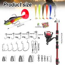 Fishing Rod Set, Includes Telescopic Fishing Rod, Spinning Reel, Bait, Fishing Hooks, Travel Fishing Rod Set - Multicolor - View 5