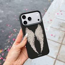 Y2K 時尚可愛亮片暗黑天使翅膀保護手機殼，適用於 iPhone 17 Pro Max 17 Pro 17 16 Pro Max 16 Pro 16 15 Pro Max 15 Pro 15 14 Pro Max 14 Pro 14 13 Pro Max 13 Pro 13，復古女孩風防震軟殼後蓋 - 彩色 - 查看 1
