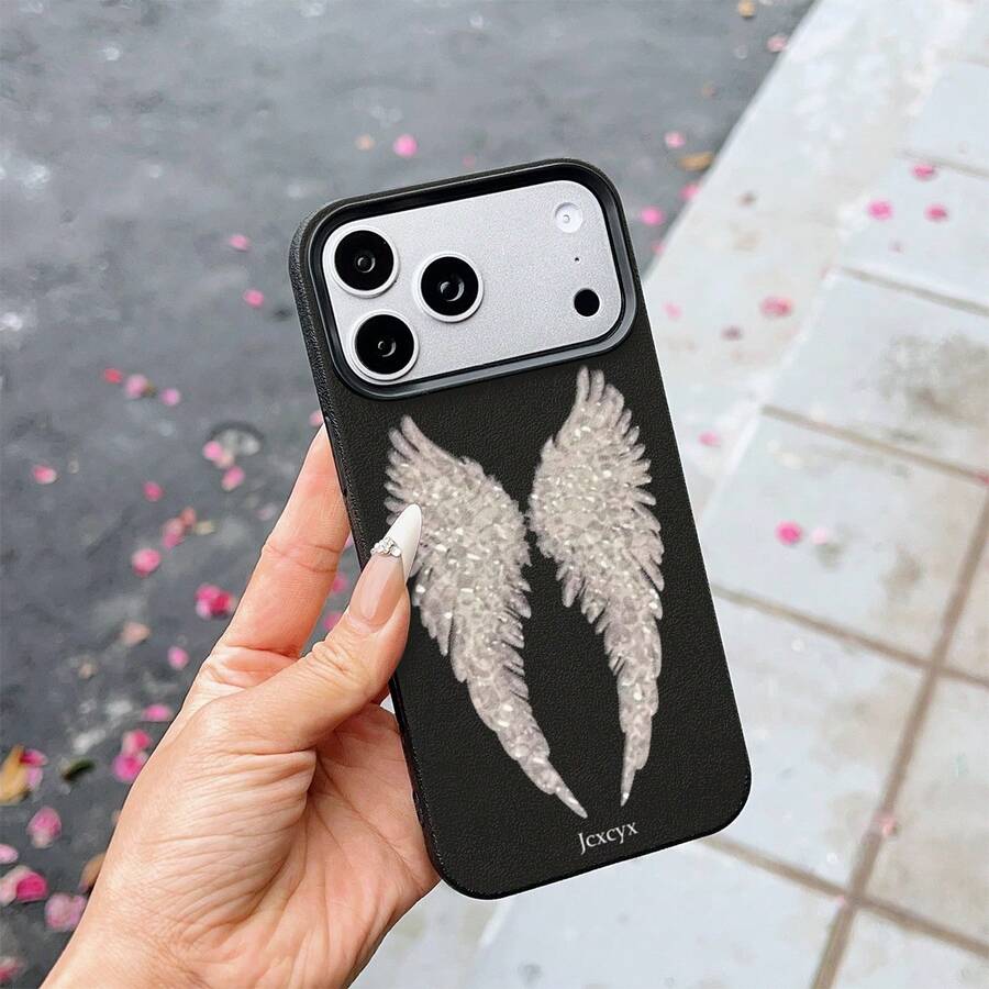 Y2K 時尚可愛亮片暗黑天使翅膀保護手機殼,適用於 iPhone 17 Pro Max 17 Pro 17 16 Pro Max 16 Pro 16 15 Pro Max 15 Pro 15 14 Pro Max 14 Pro 14 13 Pro Max 13 Pro 13,復古女孩風防震軟殼後蓋 - 彩色 - 查看 1