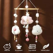Sonajero de madera para bebé, campana de cuna de peluche con diseño de estrella de dibujos animados, juguete colgante, decoración de cuna, juguete para bebé, sonajero para un sueño tranquilo, juguete de confort para bebé, juguete para infantes, regalo. - 05 - Ver 11