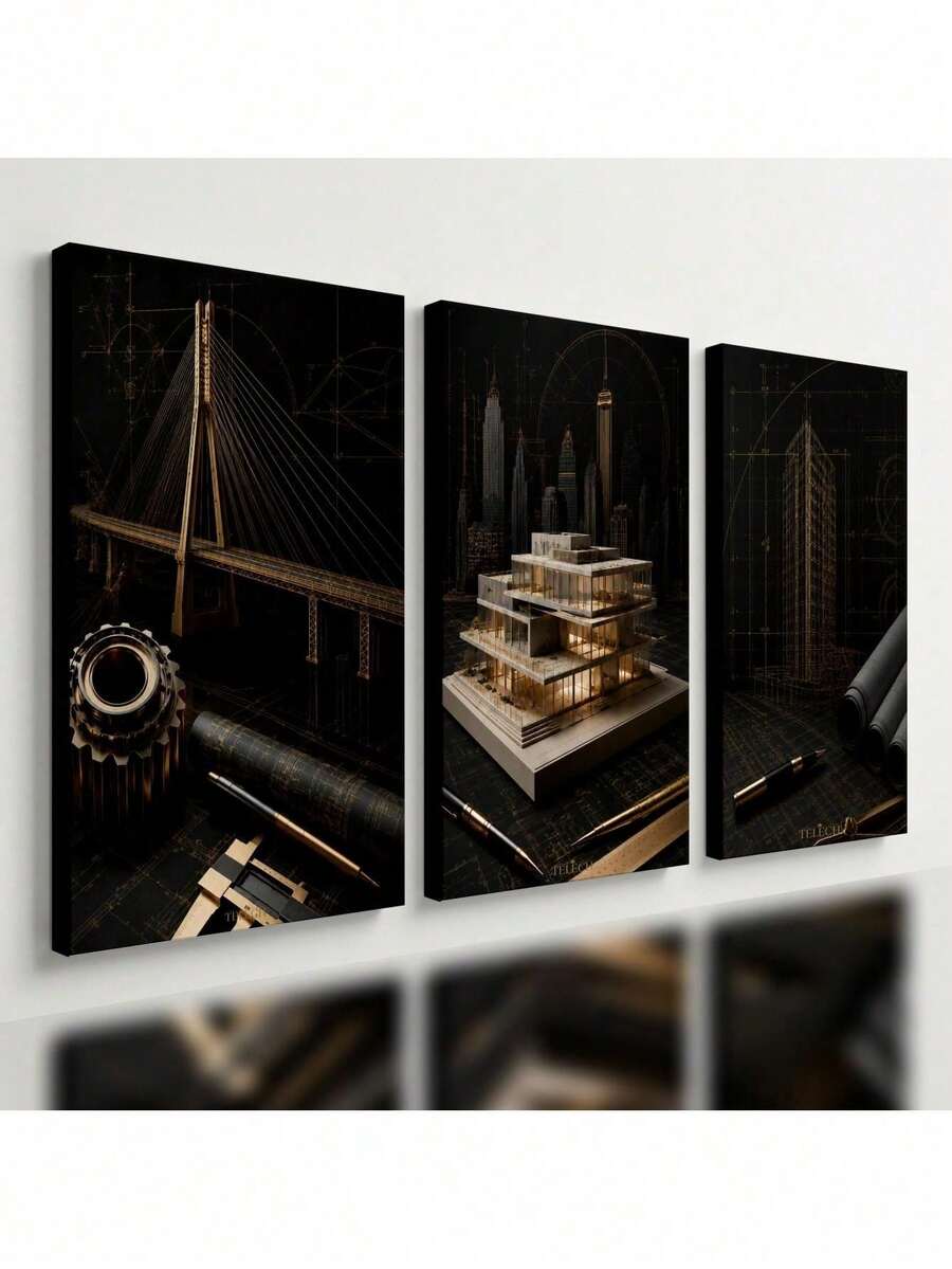 Kit3 Quadro Decorativo Arquitetura Engenharia Civil Projetista e4 - TELECH - Visão 1
