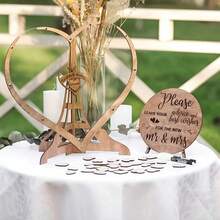 Romantic Wooden & Acrylic Heart Guestbook Box – 60 Or 80 Mix-And-Match Hearts For Weddings, Housewarmings, And Celebrations | Handcrafted Design, No Power Required | Elegant Message Display With Natural Wood Grain & Clear Acrylic Accents | Compact, L - 80pcs/box - View 8