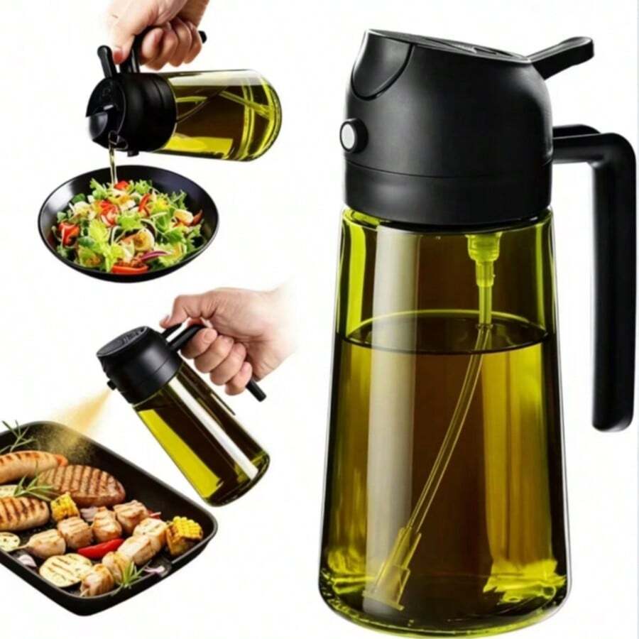 High Grade Olive Oil Dispenser Bottle,Light-Blocking  Blocks UV Rays & Preserves Flavor, Dual-Use Spray & Oil Pot,  Light-Proof Label, Splash Proof, Suitable For Kitchen & Outdoor Cooking, Various Colors 5H2G